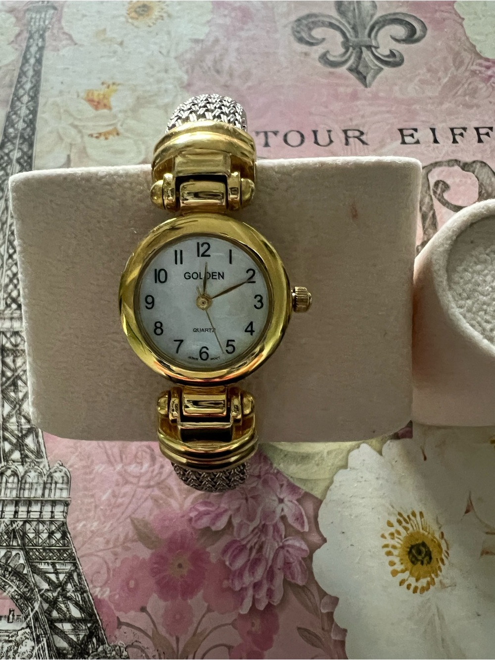 Golden Quartz Gold-Tone Ladies Bracelet Watch